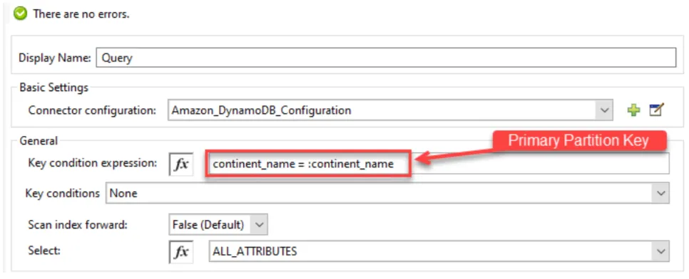 Query config with the key condition expression continent_name = :continent_name on the partition key.