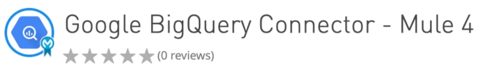 Exchange listing for the Google BigQuery Connector for Mule 4
