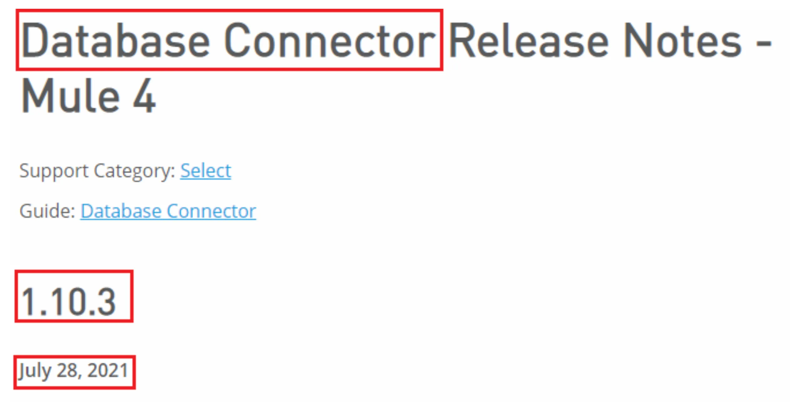 Latest version of the Database Connector
