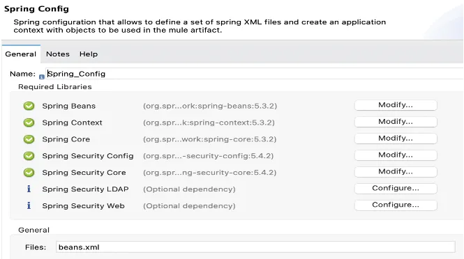 Spring Config named Spring_Config with beans.xml set as its configuration file