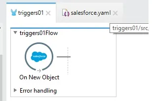 A single flow with the On New Object Salesforce trigger dropped onto the canvas.